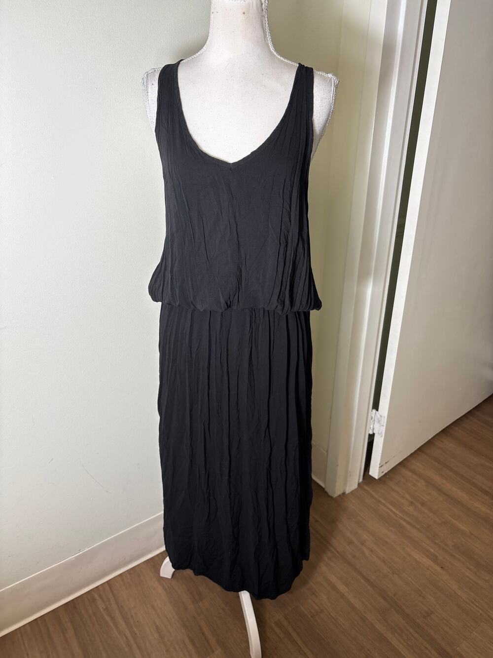 Hard Tail Black Backless Rayon Maxi Dress Sz L